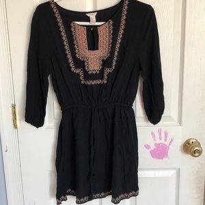 Black F21 Boho Long Sleeve Dress